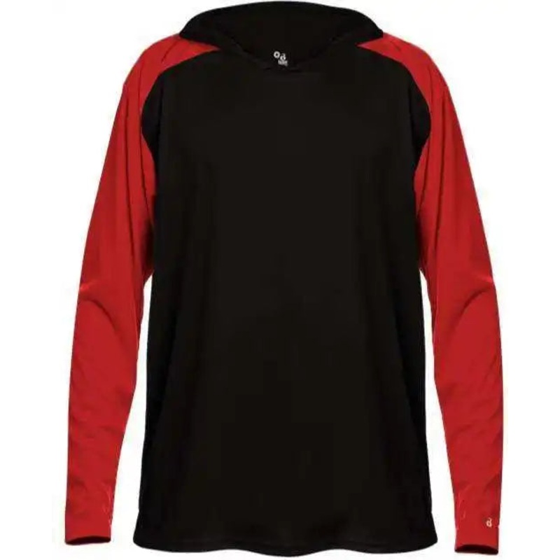 Badger Sport 2235 Breakout Youth Hoodie Tee – Black Red