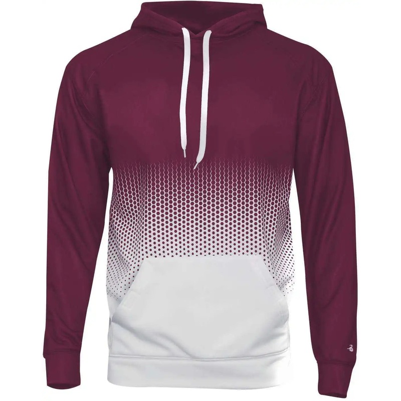 Badger Sport 1404 Hex 2.0 Hoodie – Maroon Hex