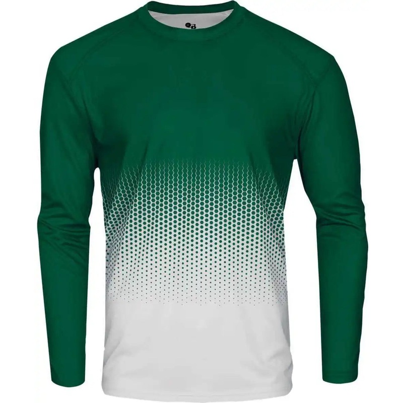 Badger Sport 2224 Hex Youth Long Sleeve Tee – Forest Hex