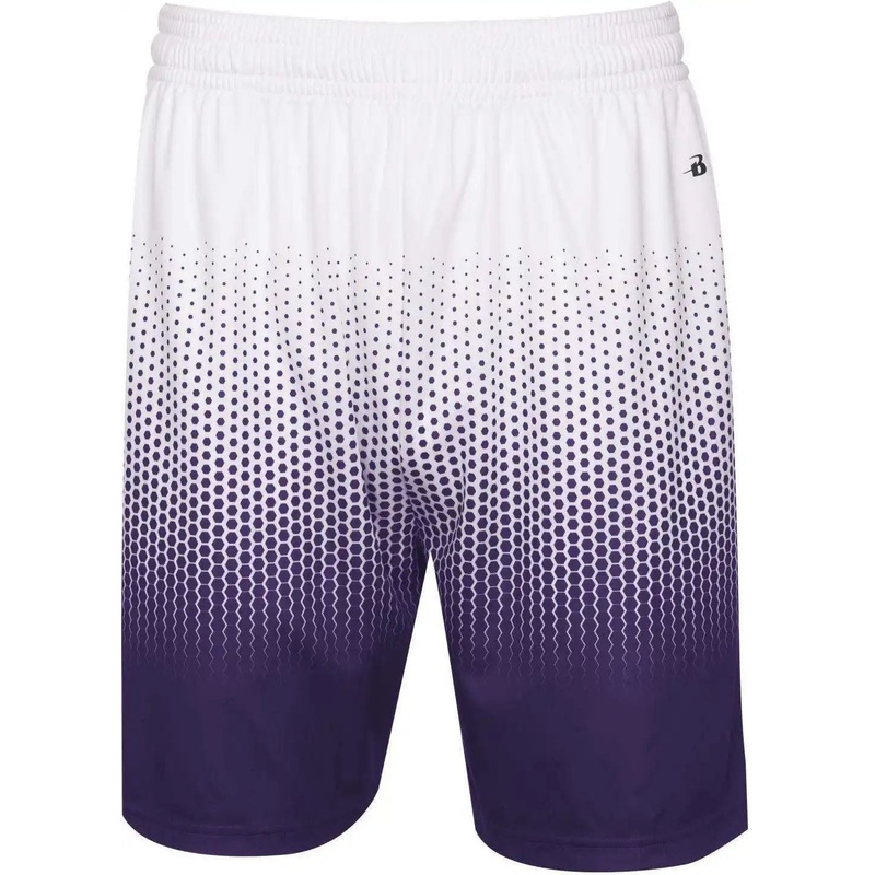 Badger Sport 2221 Hex 2.0 Youth Short – Purple White