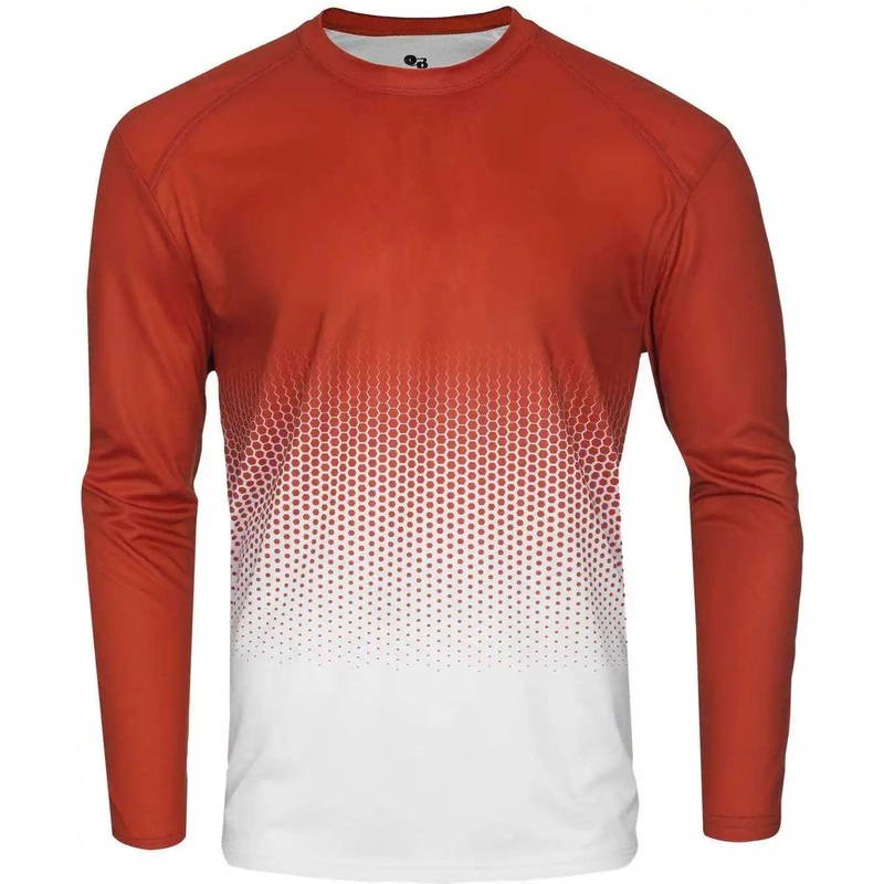 Badger Sport 4224 Hex Long Sleeve Tee – Orange Hex