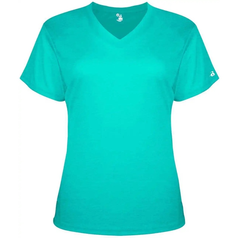 Badger Sport 4962 Tri-Blend Ladies’ V-Neck Tee – Turquoise