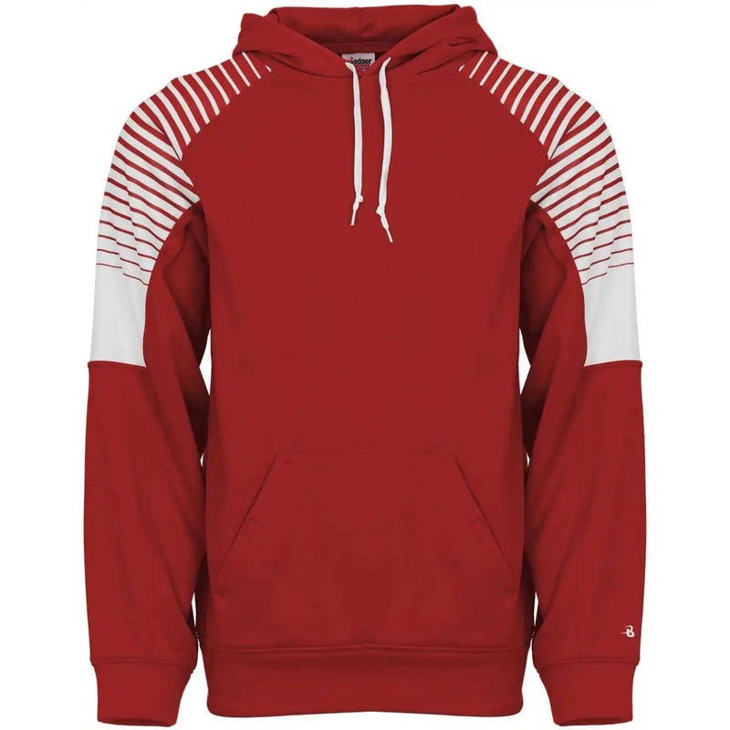 Badger Sport 1405 Lineup Fleece Hoodie – Red