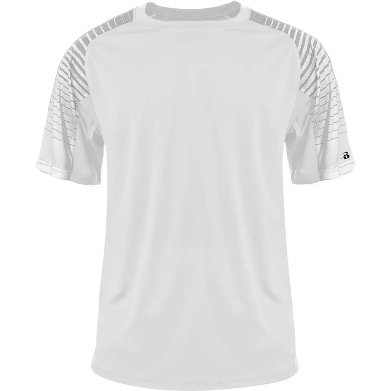 Badger Sport 4210 Lineup Tee – White Silver