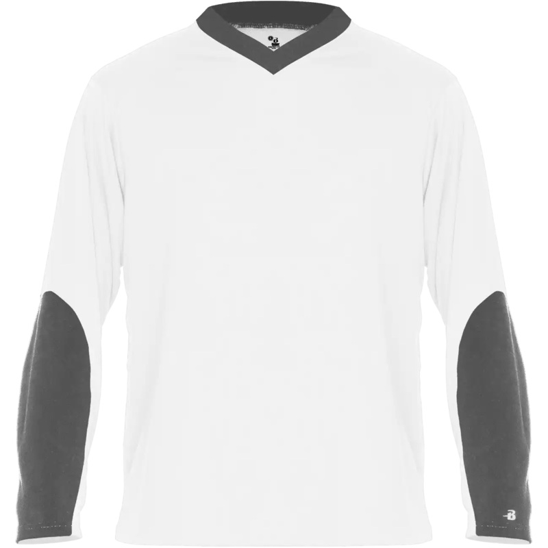 Badger Sport 426400 Sweatless Long Sleeve Tee – White Graphite