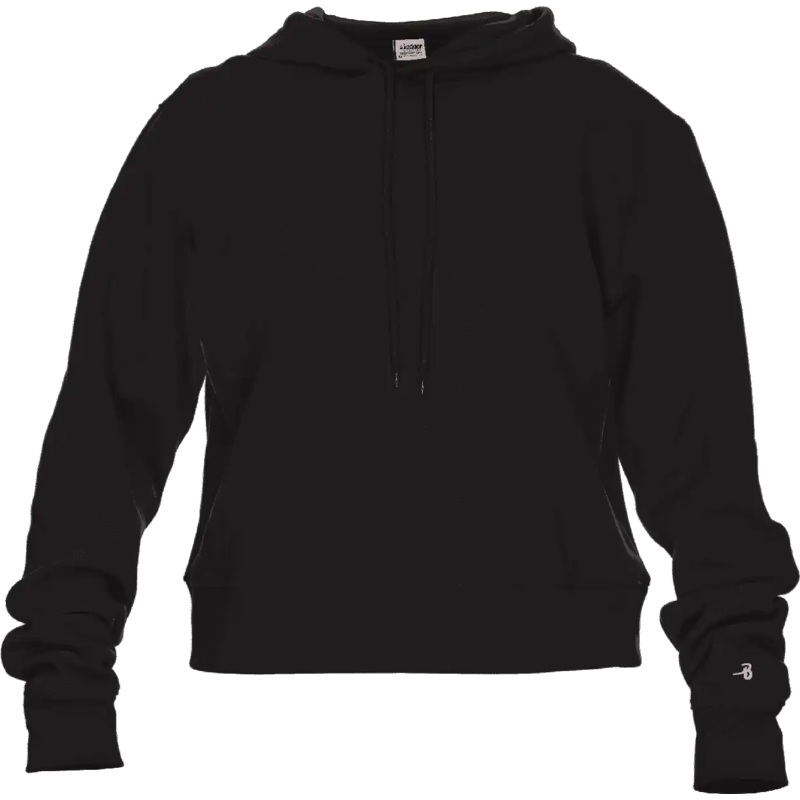 Badger Sport 1261 Athletic Fleece Women’s Crop Hoodie – Black