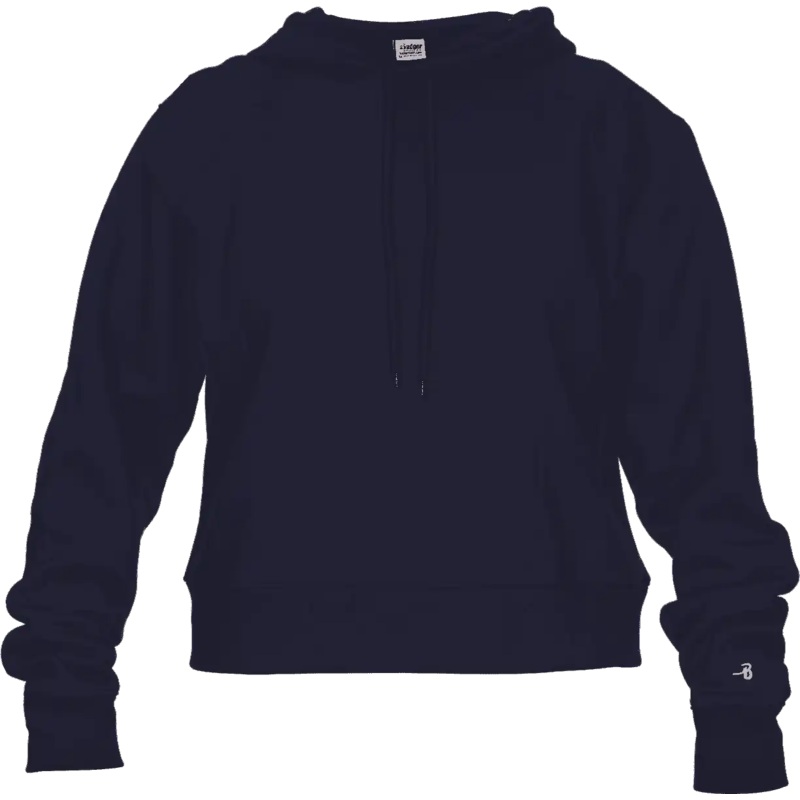 Badger Sport 1261 Athletic Fleece Women’s Crop Hoodie – Navy