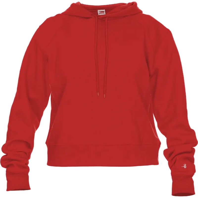 Badger Sport 1261 Athletic Fleece Women’s Crop Hoodie – Red