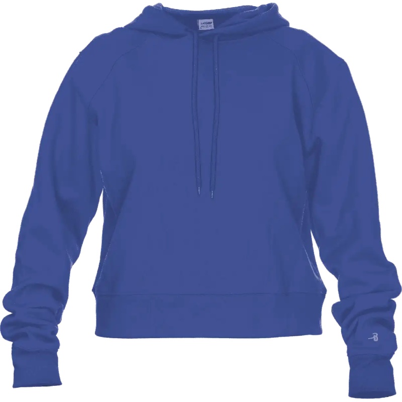 Badger Sport 1261 Athletic Fleece Women’s Crop Hoodie – Royal