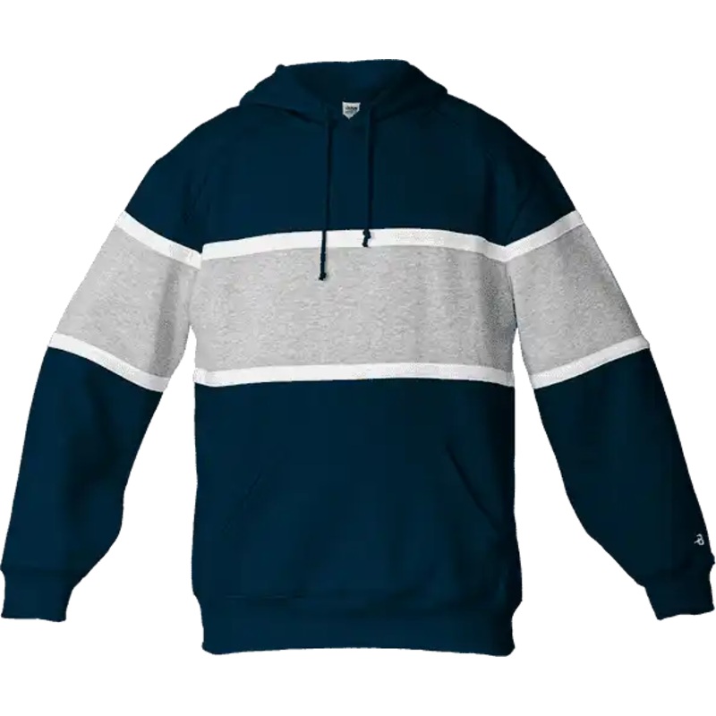 Badger Sport 1282 United Hoodie – Navy Oxford White