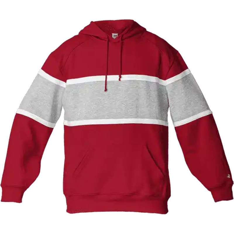 Badger Sport 1282 United Hoodie – Red Oxford White