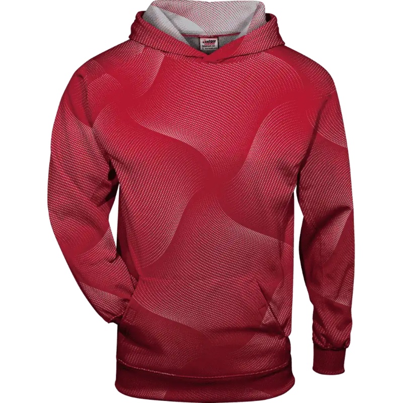 Badger Sport 1413 Warp Hoodie – Red Warp