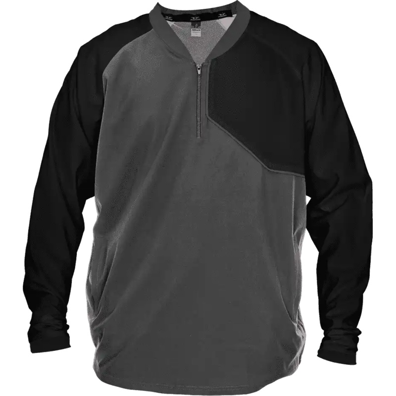 Alleson Athletic 3JLS21A Baseball Batter Jacket – Charcoal Solid Black