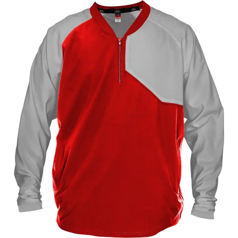Alleson Athletic 3JLS21A Baseball Batter Jacket – Red Gray