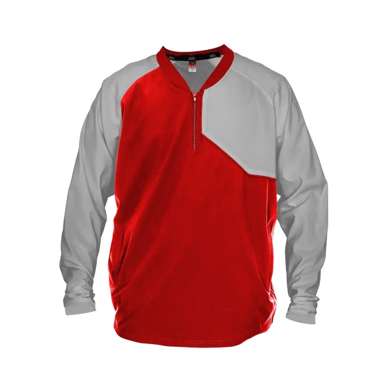 Alleson Athletic 3JLS21Y Baseball Batter Jacket – Red Gray