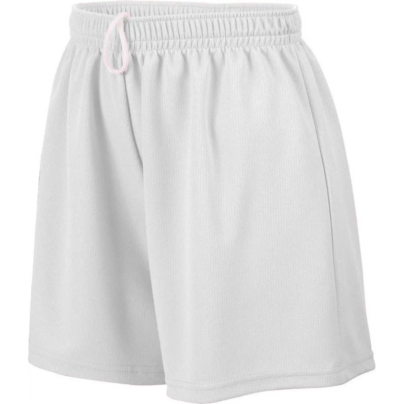 Augusta 960 Ladies Wicking Mesh Short – White