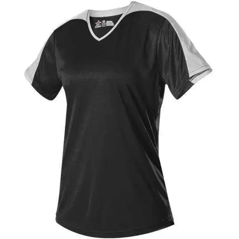 Alleson Athletic 558VW Womens V Neck Fastpitch Jersey – Black White