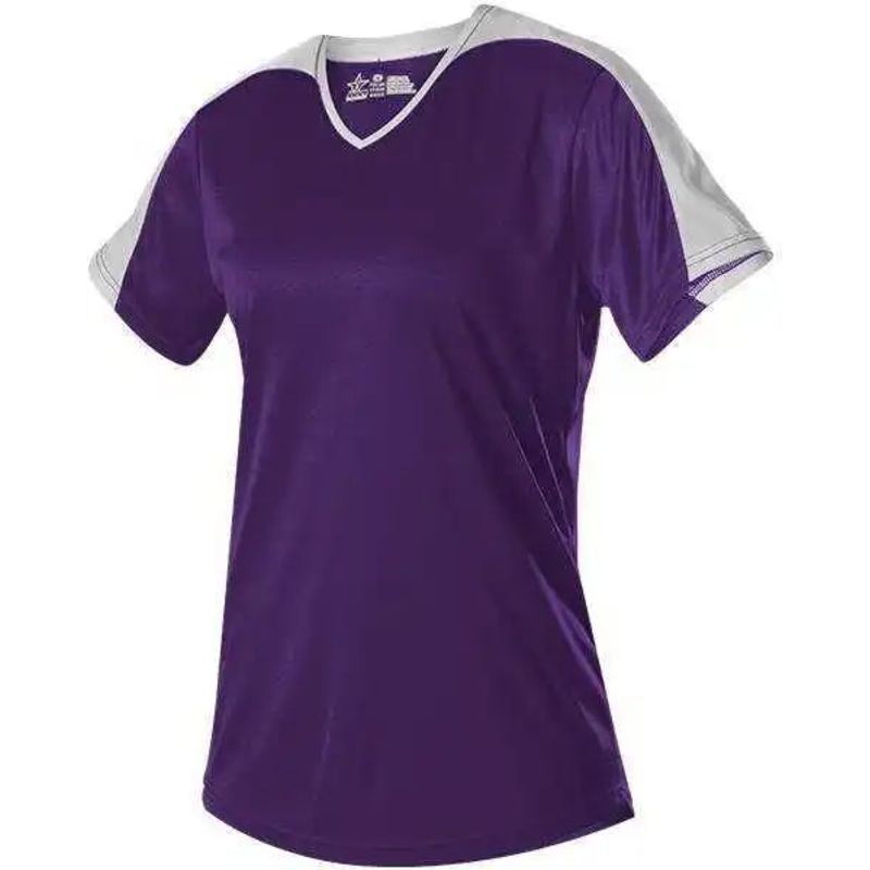 Alleson Athletic 558VW Womens V Neck Fastpitch Jersey – Purple White