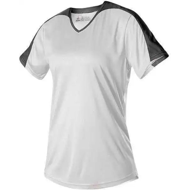 Alleson Athletic 558VW Womens V Neck Fastpitch Jersey – White Black