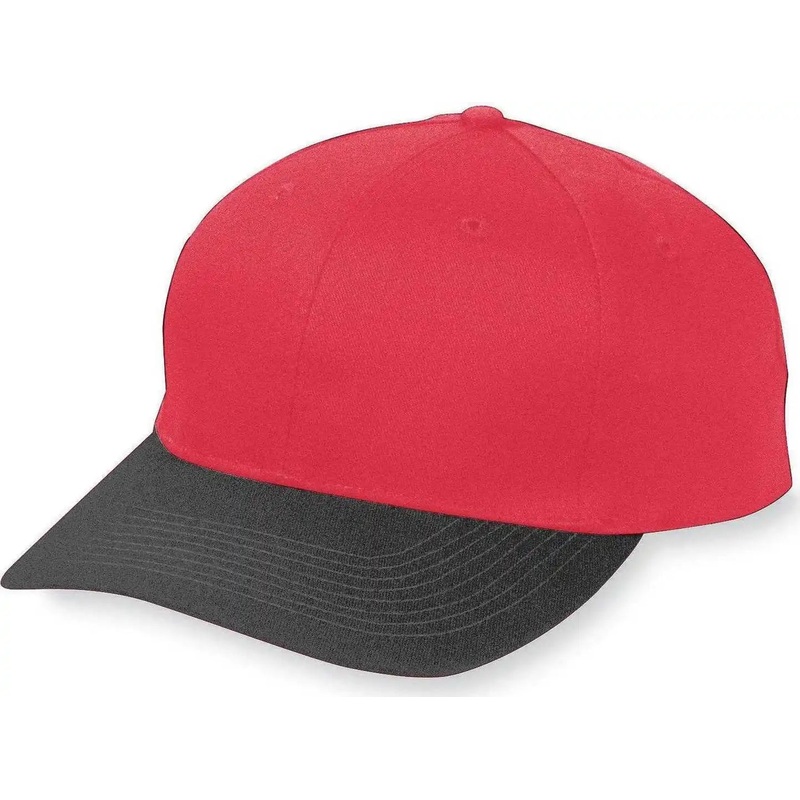Augusta 6204 Six-Panel Cotton Twill Low-Profile Cap – Red Black