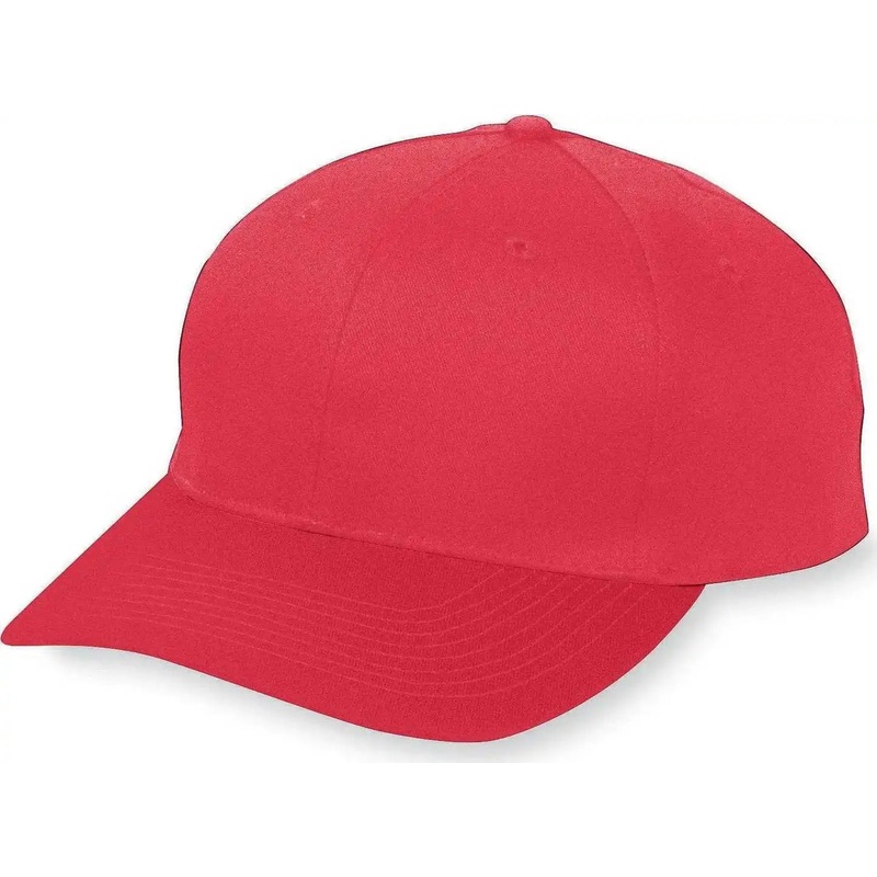 Augusta 6204 Six-Panel Cotton Twill Low-Profile Cap – Red