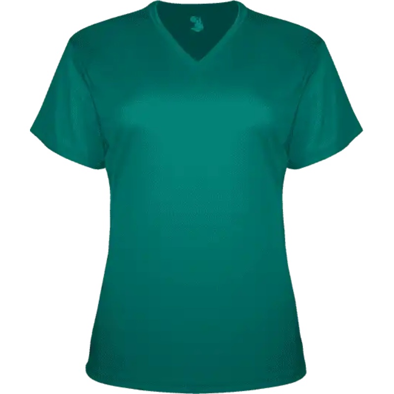 Badger Sport 4162 B-Core Ladies S/S V-Neck Tee – Teal
