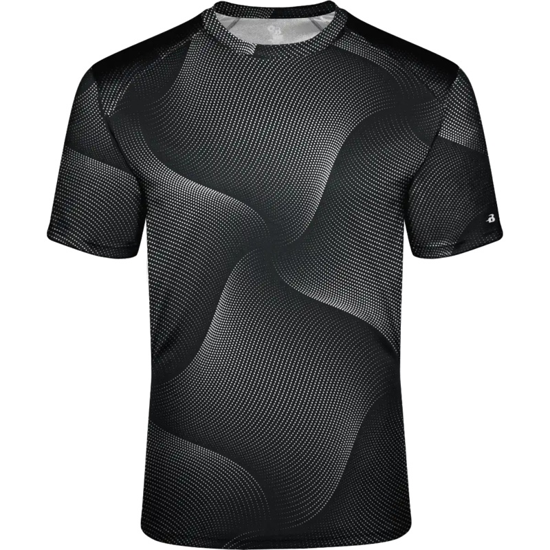 Badger Sport 4213 Warp Tee – Black Warp