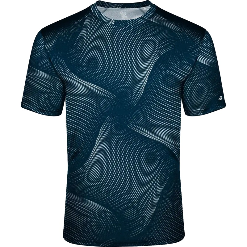 Badger Sport 4213 Warp Tee – Navy Warp