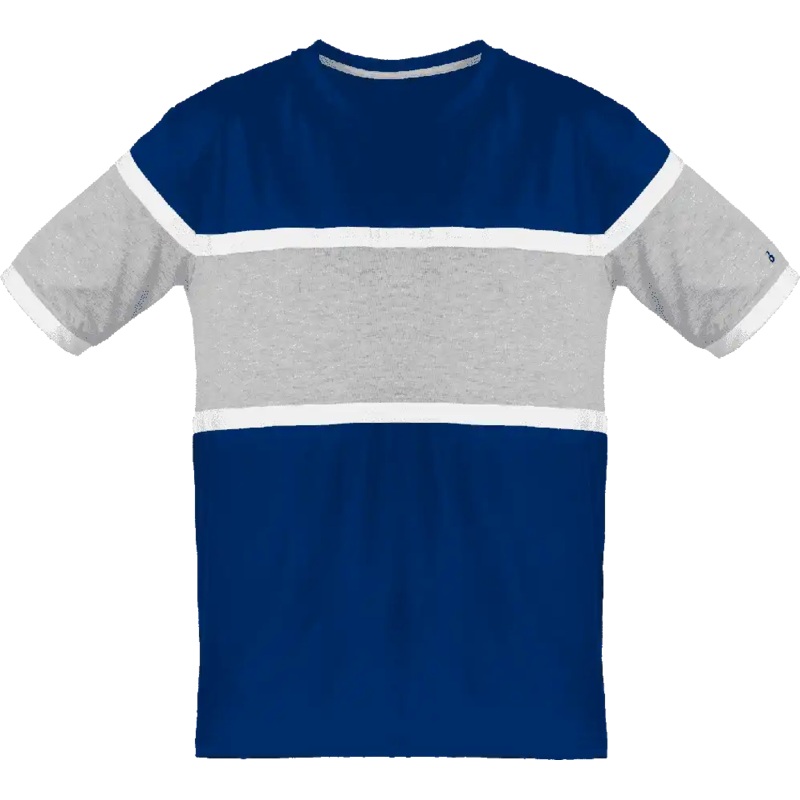 Badger Sport 4980 United Tee – Royal Oxford White