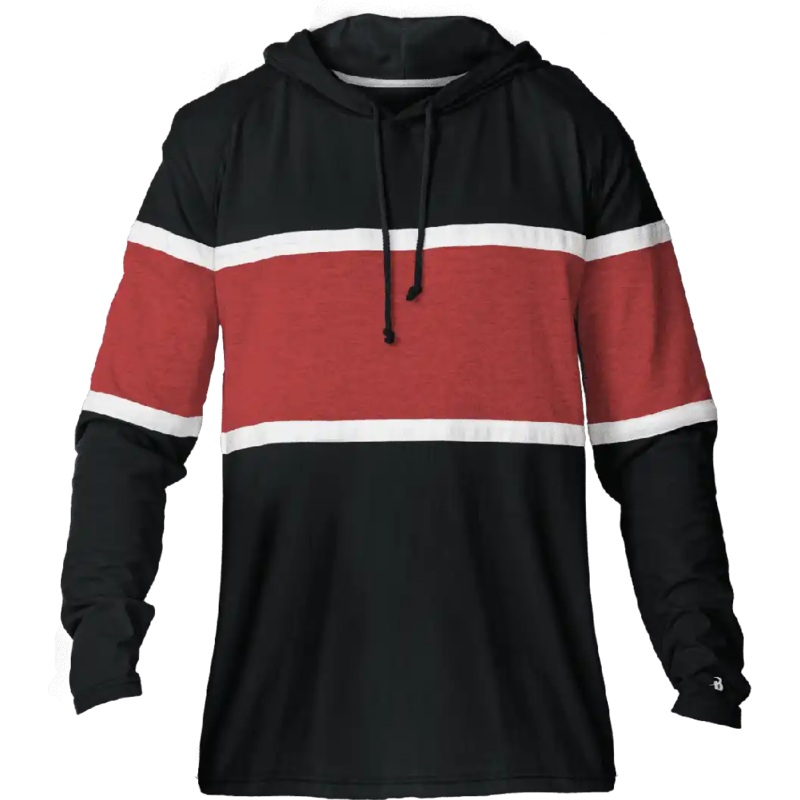 Badger Sport 4981 United Hood Tee – Black Red White