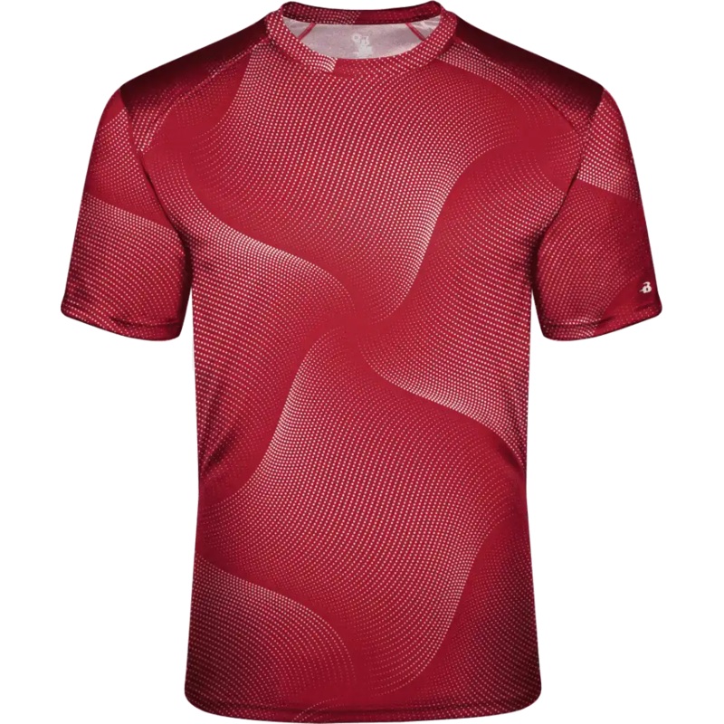 Badger Sport 2213 Warp Youth Tee – Red Warp