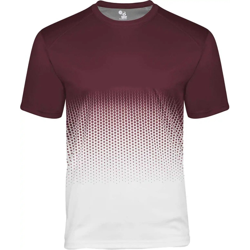 Badger Sport 222000 Hex 2.0 Youth Tee – Maroon Hex