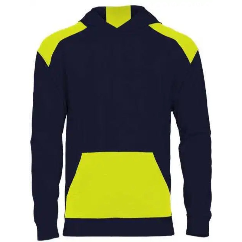 Badger Sport 2440 Breakout Performance Fleece Youth Hoodie – Navy Safety Yellow