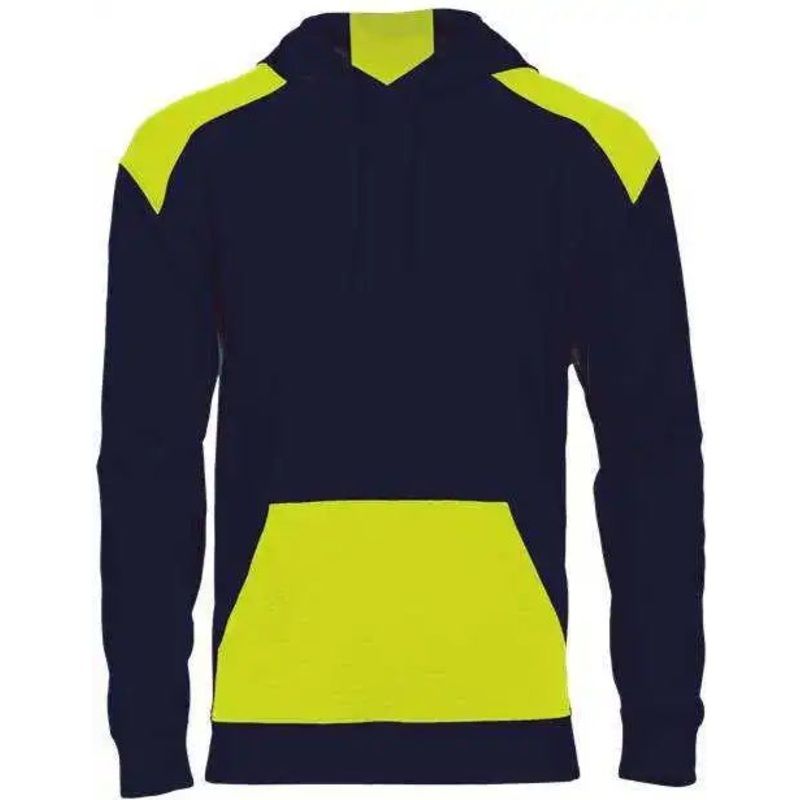 Badger Sport 1440 Breakout Performance Fleece Hoodie – Navy Safety Yellow