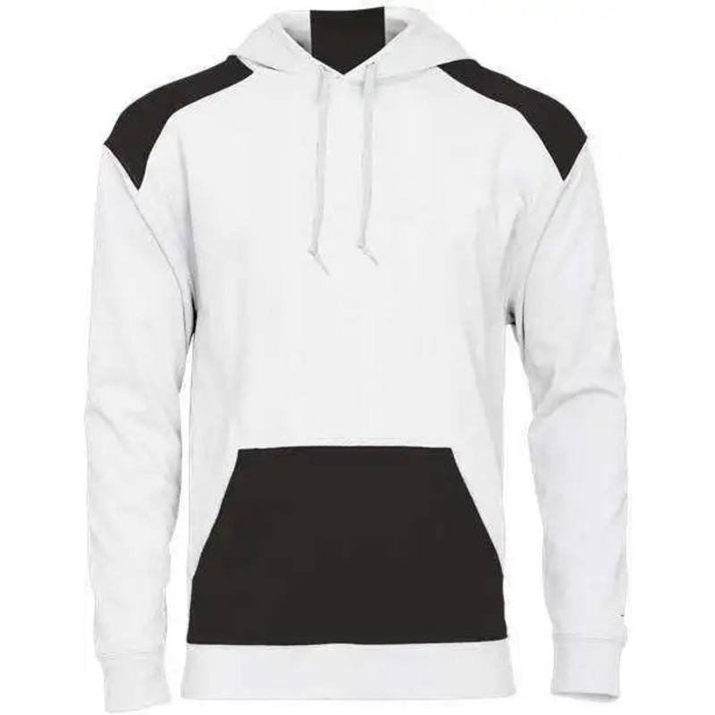 Badger Sport 1440 Breakout Performance Fleece Hoodie – White Black