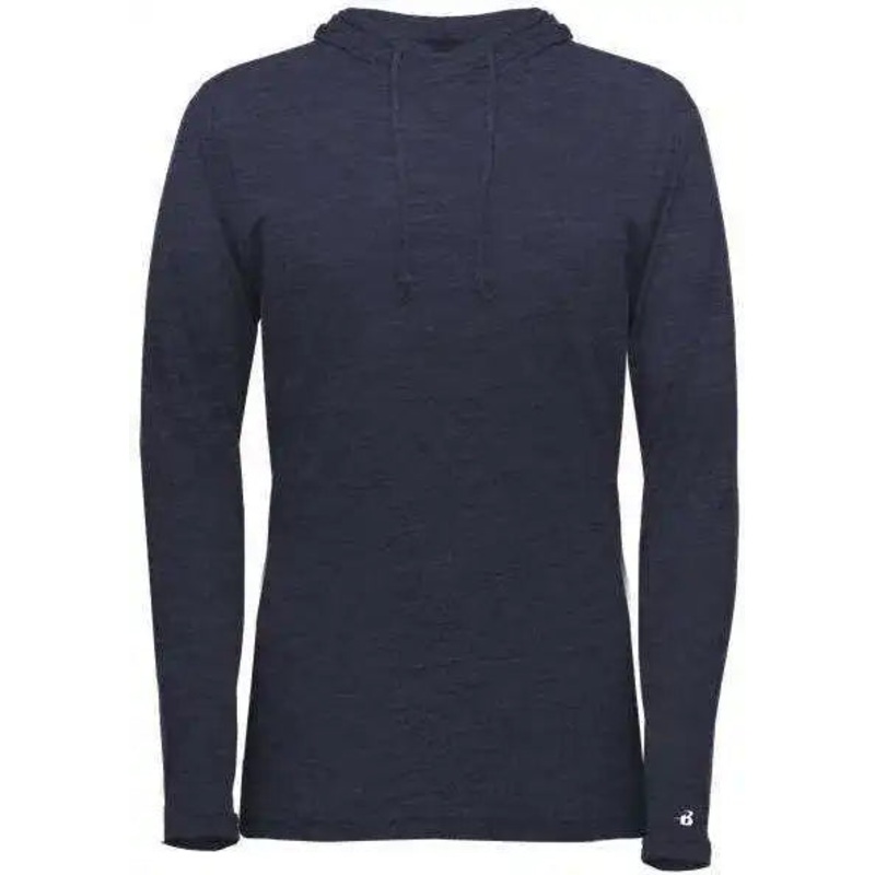 Badger Sport 496500 Tri-Blend Surplice Women’s Hoodie Tee – Navy Heather