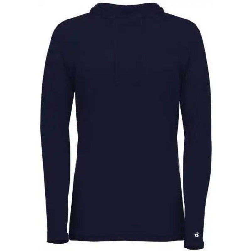 Badger Sport 496500 Tri-Blend Surplice Women’s Hoodie Tee – Navy