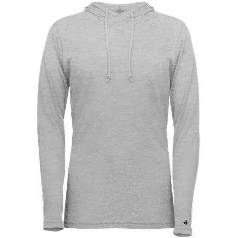Badger Sport 496500 Tri-Blend Surplice Women’s Hoodie Tee – Oxford