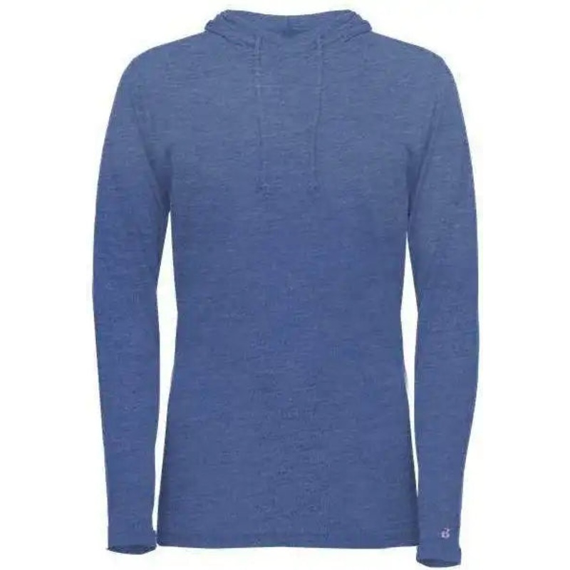 Badger Sport 496500 Tri-Blend Surplice Women’s Hoodie Tee – Royal Heather