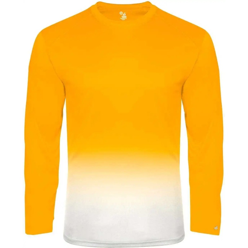 Badger Sport 2204 Ombre Long sleeve Youth Tee – Gold White