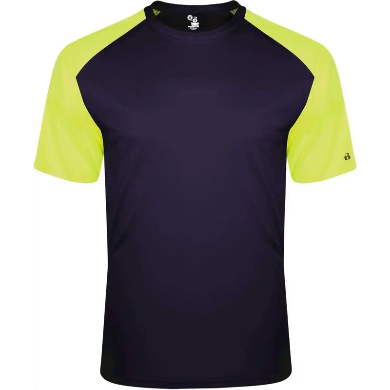 Badger Sport 2230 Breakout Youth Tee – Navy Safety Yellow