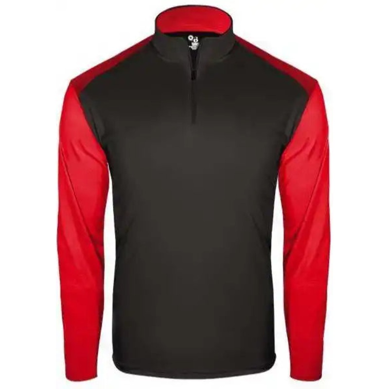 Badger Sport 2231 Breakout Youth 1/4 Zip – Black Red