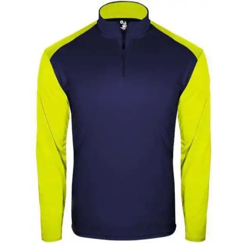 Badger Sport 2231 Breakout Youth 1/4 Zip – Navy Safety Yellow