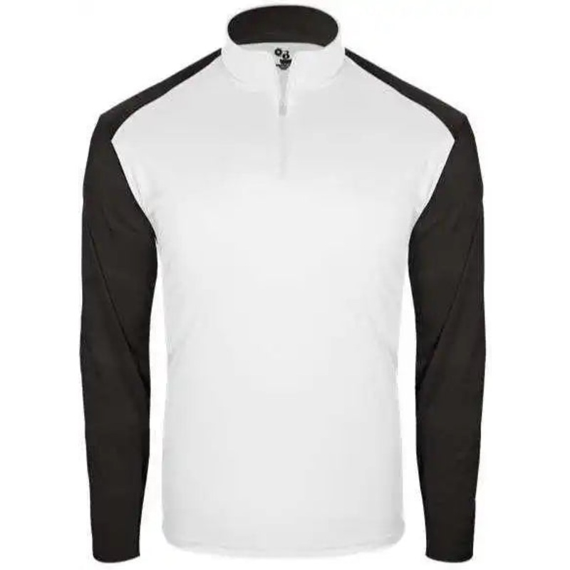 Badger Sport 2231 Breakout Youth 1/4 Zip – White Black