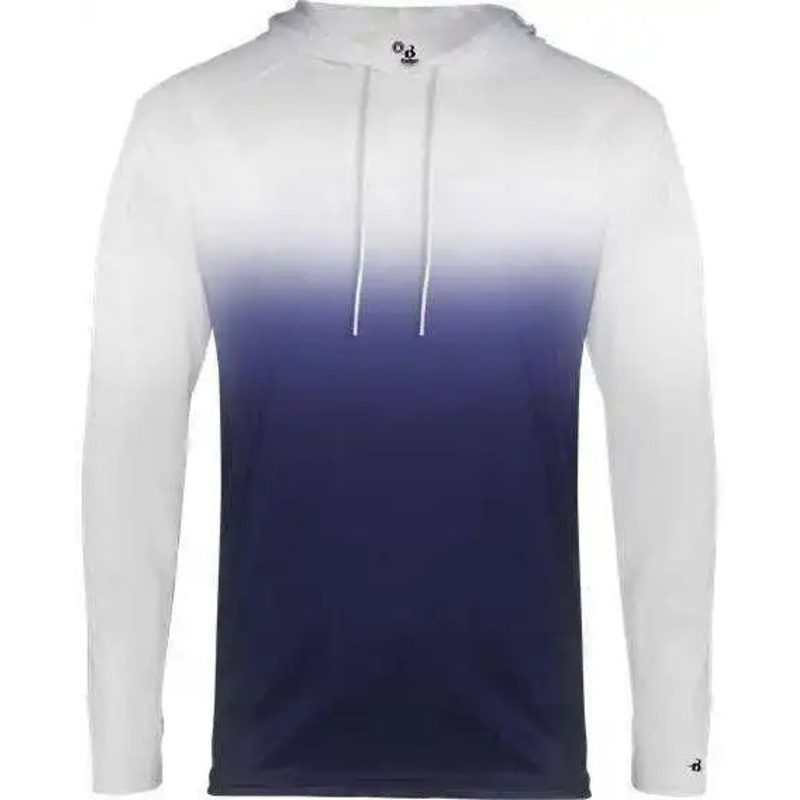 Badger Sport 4205 Ombre Hoodie Tee – Navy Ombre