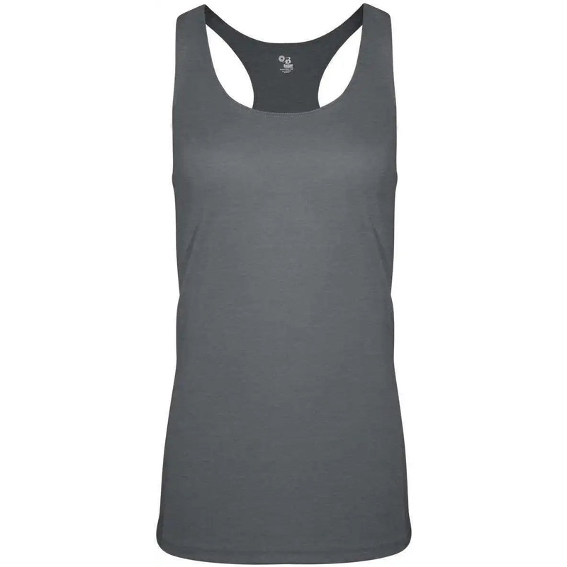 Badger Sport 4966 Tri-Blend Ladies’ Racerback Tank – Graphite Heather