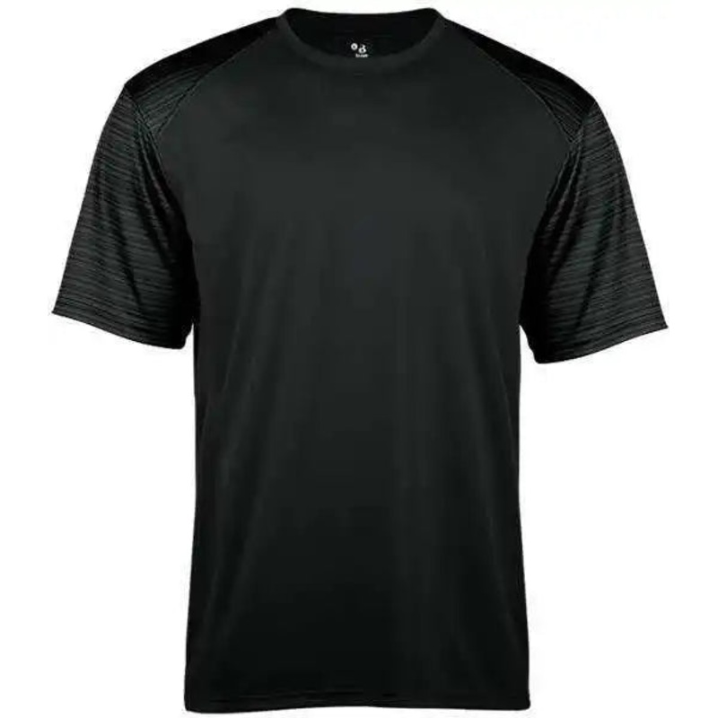Badger Sport 2125 Sport Stripe Youth Tee – Black Black Striped