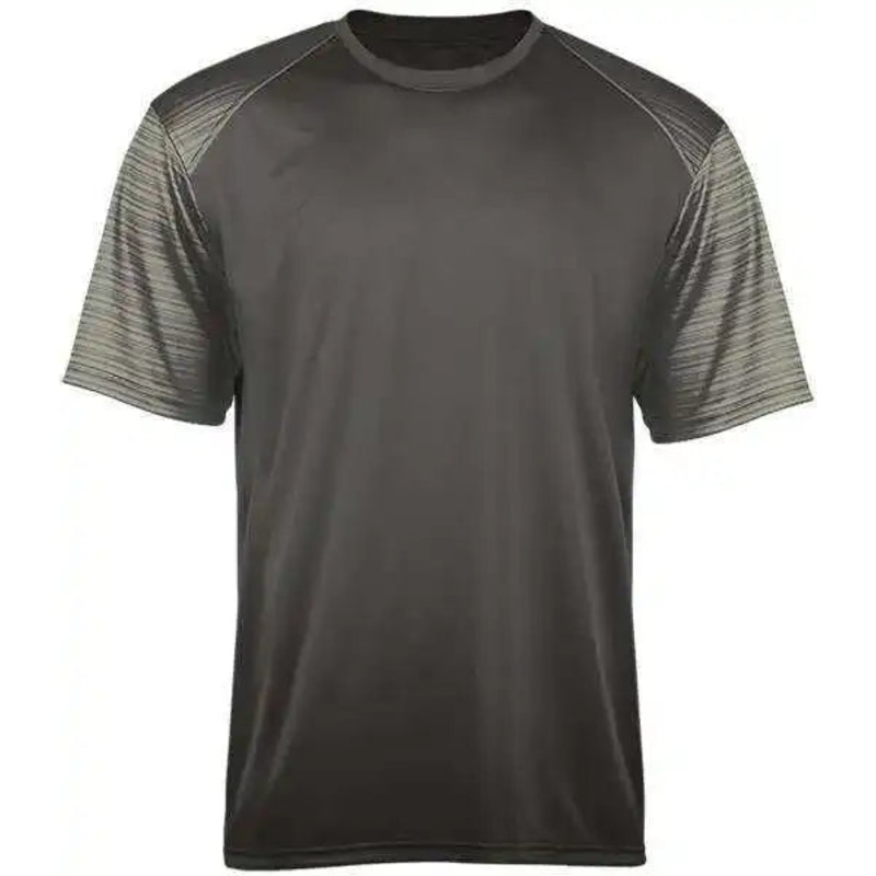 Badger Sport 2125 Sport Stripe Youth Tee – Graphite Graphite Striped
