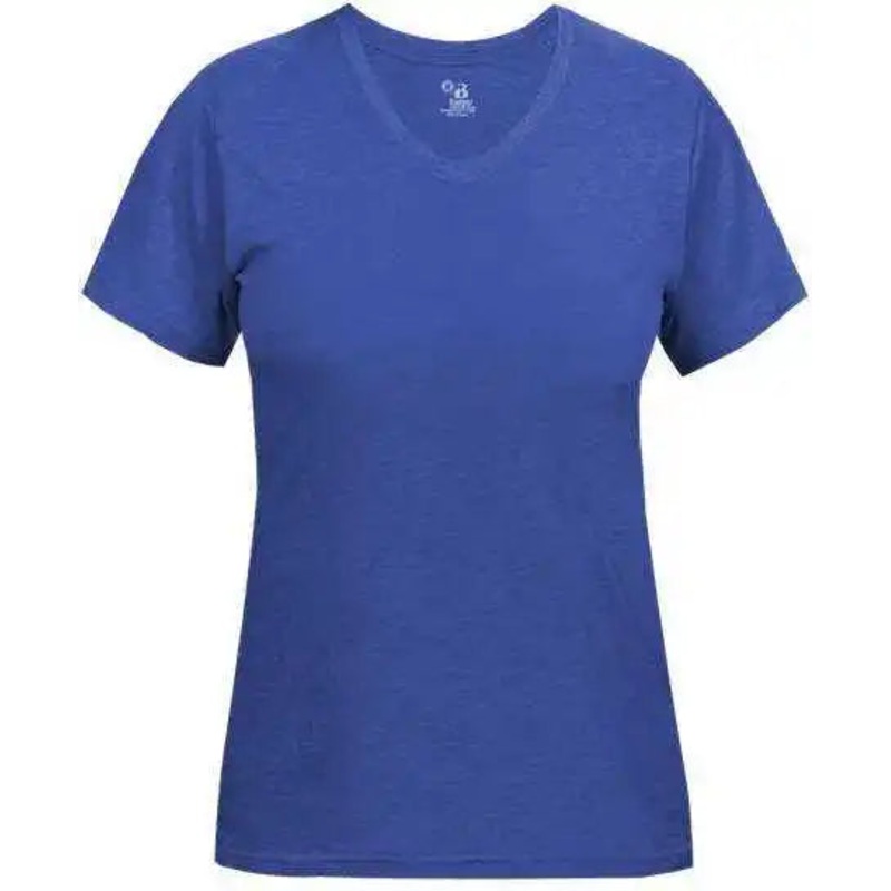 Badger Sport 4962 Tri-Blend Ladies’ V-Neck Tee – Royal