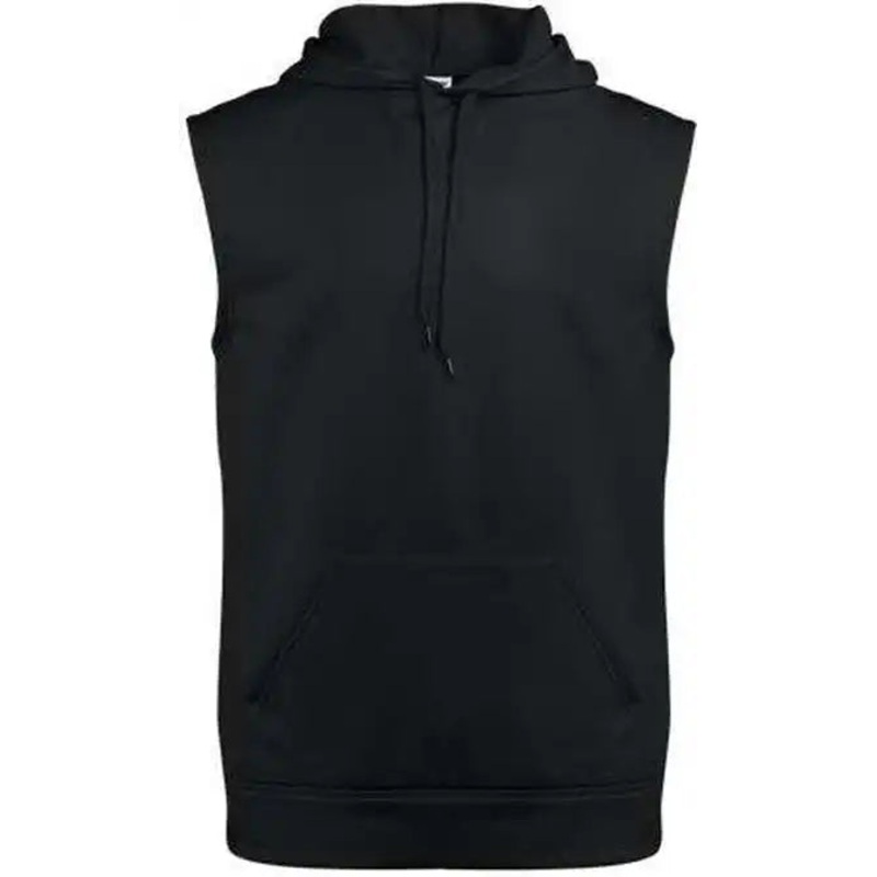Badger Sport 1430 Performance Fleece Sleeveless Hoodie – Black